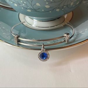 Silver with blue stone bangle